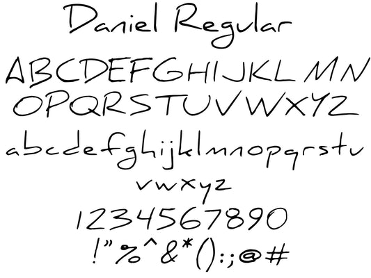 Custom Signature Guitar Decal in Daniel Regular Font