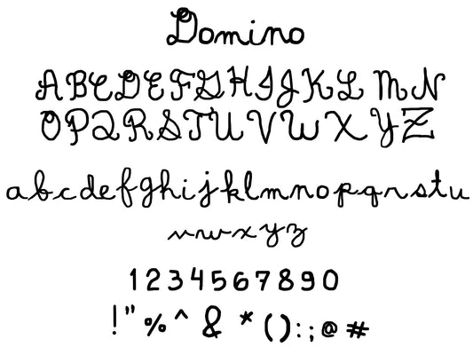 Custom Signature Guitar Decal in Domino Font