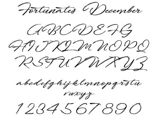 Custom Signature Guitar Decal in Fortunates December Font