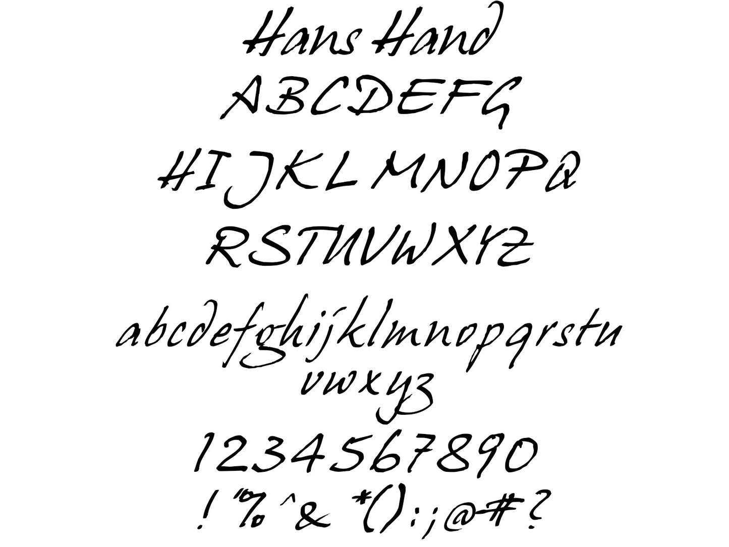 Custom Signature Guitar Decal in Hans Hand Font