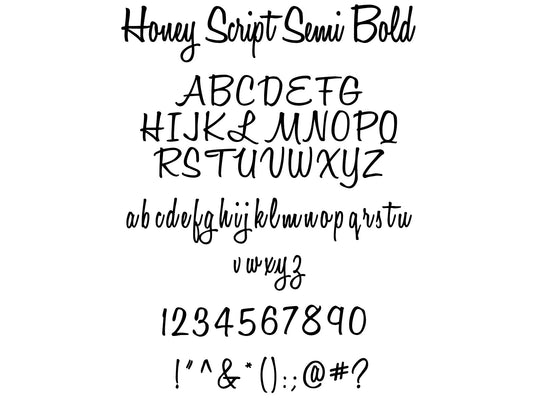 Custom Signature Guitar Decal in Honey Script Font