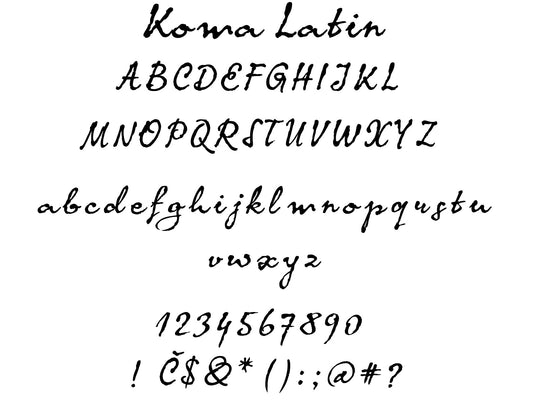 Custom Signature Guitar Decal in Koma Latin Font