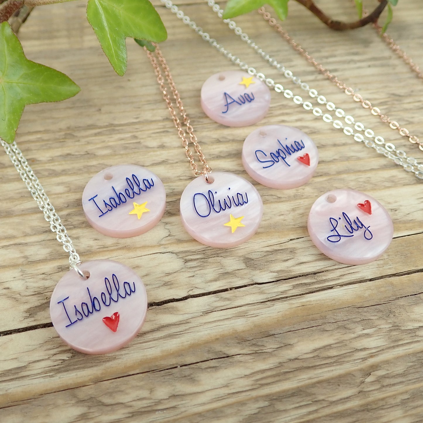 Personalised Pink Pearl Name Pendant Necklace