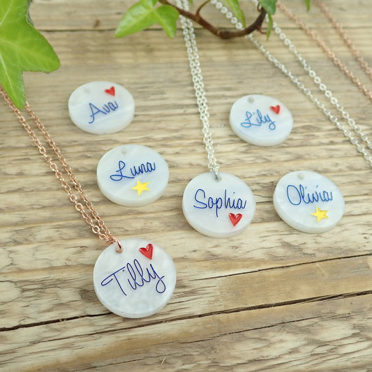 Personalised White Pearl Name Pendant Necklace