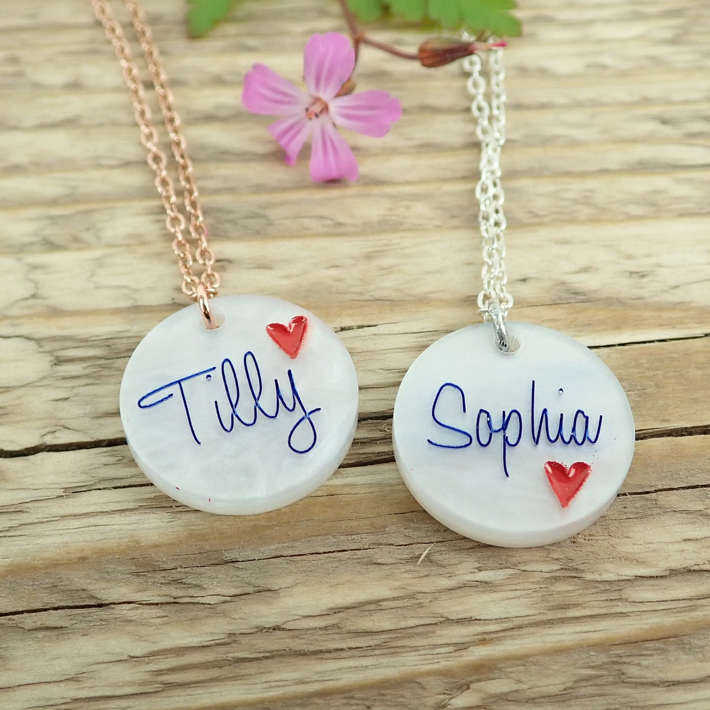 Personalised White Pearl Name Pendant Necklace